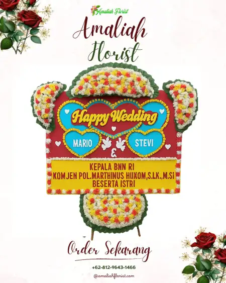 Papan Bunga Pernikahan Binoh